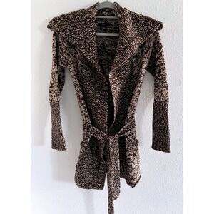 Vintage Gap Cardigan Womens Small Brown Wrap Chunky Knit Y2K Ski Academia Thick